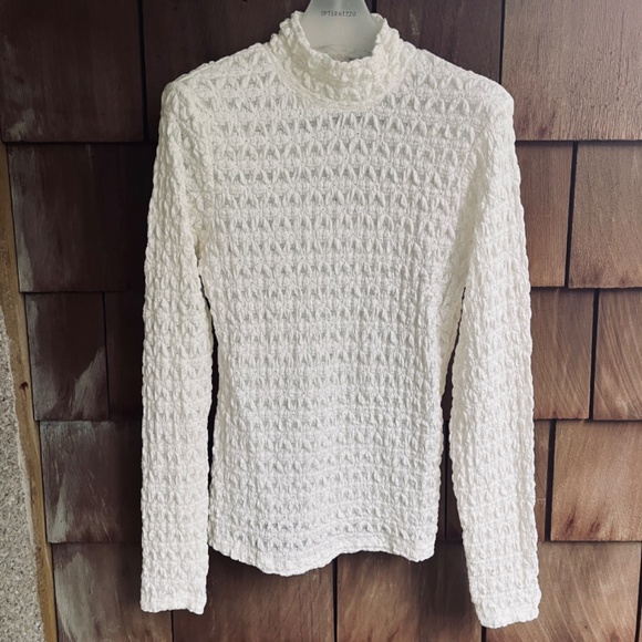 Sanctuary - Lace Mock Neck Top Ivory Size L - Picture 6 of 15